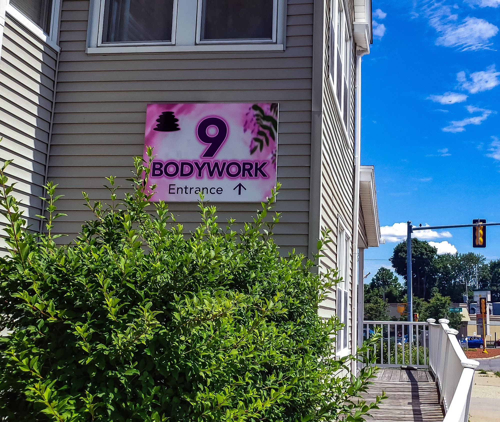 Accessible ramp outside spa